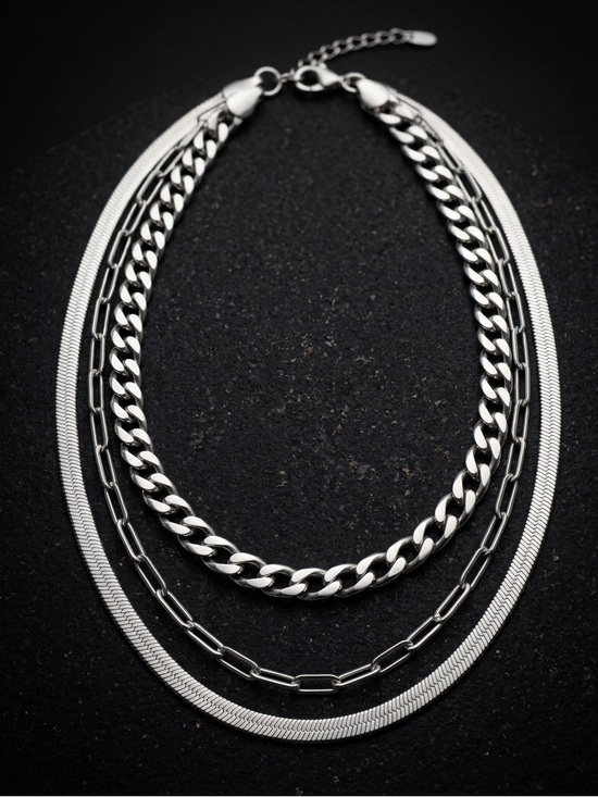 Jewelry - Elegant Silver Chain Necklace Set